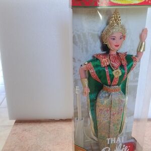 Vintage Barbie Thai Doll in Green and Gold Attire From World Series Collection